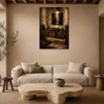 Contemporary Audiophile Vinyl Record Wall Art Canvas Print presented in a sophisticated home setting