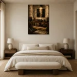 Contemporary Audiophile Vinyl Record Wall Art Canvas Print showcased in an elegant minimalist interior