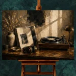 Refined Vintage Vinyl Record Wall Art Canvas Print - Image 2