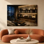 Contemporary Walnut Vinyl Record Wall Art Canvas Print - Image 3