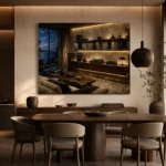 Contemporary Walnut Vinyl Record Wall Art Canvas Print - Image 4