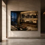 Contemporary Walnut Vinyl Record Wall Art Canvas Print - Image 5
