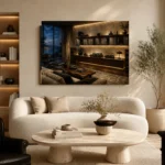 Contemporary Walnut Vinyl Record Wall Art Canvas Print - Image 6