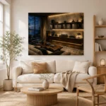 Contemporary Walnut Vinyl Record Wall Art Canvas Print - Image 7