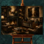 Classic Library Vinyl Record Wall Art Canvas Print - Image 2