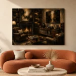 Classic Library Vinyl Record Wall Art Canvas Print - Image 3