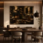 Classic Library Vinyl Record Wall Art Canvas Print - Image 4