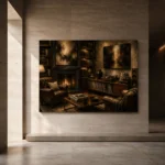 Classic Library Vinyl Record Wall Art Canvas Print - Image 5