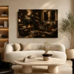 Classic Library Vinyl Record Wall Art Canvas Print - Image 6