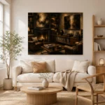 Classic Library Vinyl Record Wall Art Canvas Print - Image 7