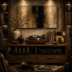 Timeless Walnut Vinyl Record Wall Art Canvas Print