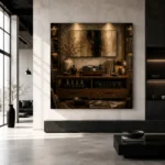 Timeless Walnut Vinyl Record Wall Art Canvas Print - Image 5