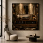 Timeless Walnut Vinyl Record Wall Art Canvas Print - Image 6