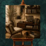 Mid-Century Vinyl Record Wall Art Canvas Print - Image 2