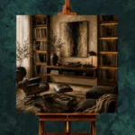 Luxury Music Library Vinyl Record Wall Art Canvas Print - Image 2