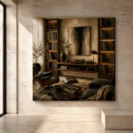 Luxury Music Library Vinyl Record Wall Art Canvas Print - Image 3