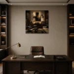 Contemporary Audiophile Vinyl Record Wall Art Canvas Print displayed in a contemporary gallery-inspired room