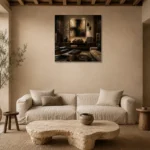 Contemporary Audiophile Vinyl Record Wall Art Canvas Print presented in a sophisticated home setting