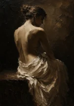 Chiaroscuro Figure Study Classical Nude Wall Art Canvas Print