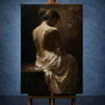 Chiaroscuro Figure Study Classical Nude Wall Art Canvas Print - Image 3