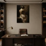 Chiaroscuro Figure Study Classical Nude Wall Art Canvas Print displayed in a contemporary gallery-inspired room