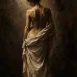Veiled Back Figure Study Classical Nude Wall Art Canvas Print