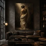Veiled Back Figure Study Classical Nude Wall Art Canvas Print - Image 5