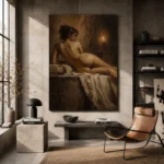 Candlelit Reclining Figure Study Classical Nude Wall Art Canvas Print - Image 4