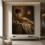 Candlelit Reclining Figure Study Classical Nude Wall Art Canvas Print - Image 5