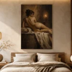 Candlelit Reclining Figure Study Classical Nude Wall Art Canvas Print - Image 9