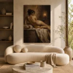 Candlelit Reclining Figure Study Classical Nude Wall Art Canvas Print - Image 10