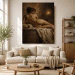 Candlelit Reclining Figure Study Classical Nude Wall Art Canvas Print - Image 11