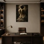 Haloed Back Figure Study Classical Nude Wall Art Canvas Print displayed in a contemporary gallery-inspired room