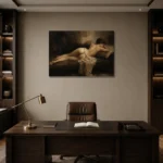 Resting Reclining Figure Study Classical Nude Wall Art Canvas Print displayed in a contemporary gallery-inspired room