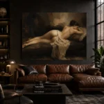 Archway Seated Figure Study Classical Nude Wall Art Canvas Print - Image 3