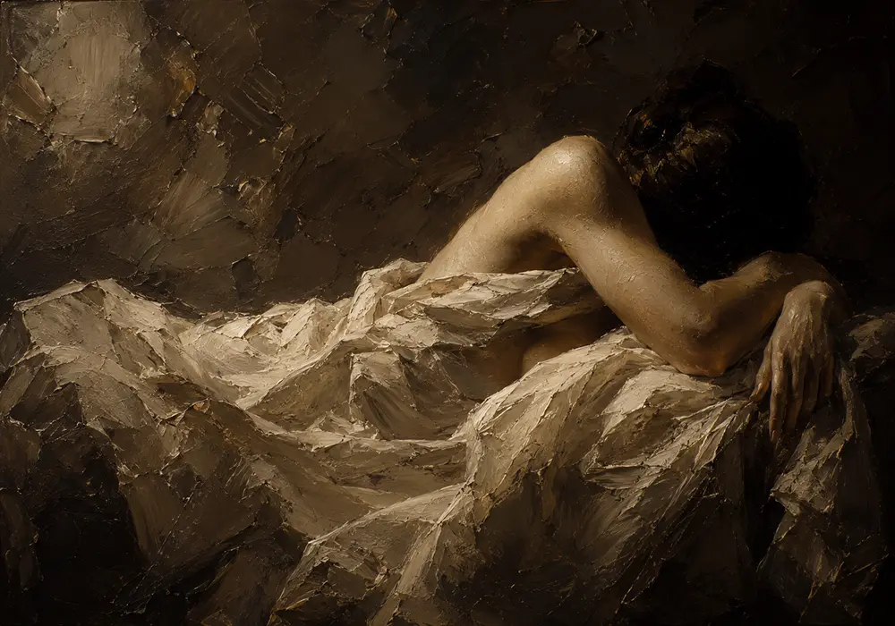 Sleeping Draped Figure Study Classical Nude Wall Art Canvas Print