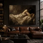 Sleeping Draped Figure Study Classical Nude Wall Art Canvas Print - Image 3