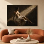 Diagonal Light Figure Study Classical Nude Wall Art Canvas Print - Image 2