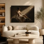 Diagonal Light Figure Study Classical Nude Wall Art Canvas Print - Image 6