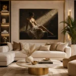 Diagonal Light Figure Study Classical Nude Wall Art Canvas Print - Image 8