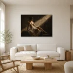Diagonal Light Figure Study Classical Nude Wall Art Canvas Print styled in a refined neutral interior