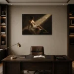 Diagonal Light Figure Study Classical Nude Wall Art Canvas Print displayed in a contemporary gallery-inspired room