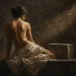 Stone Plinth Back Figure Study Classical Nude Wall Art Canvas Print