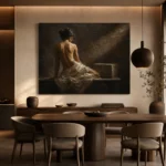 Stone Plinth Back Figure Study Classical Nude Wall Art Canvas Print - Image 4