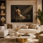 Stone Plinth Back Figure Study Classical Nude Wall Art Canvas Print - Image 8