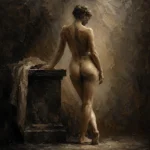 Standing Back Figure Study Classical Nude Wall Art Canvas Print