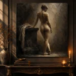 Standing Back Figure Study Classical Nude Wall Art Canvas Print - Image 2