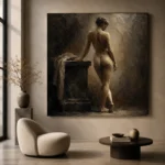 Standing Back Figure Study Classical Nude Wall Art Canvas Print - Image 5