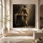 Standing Back Figure Study Classical Nude Wall Art Canvas Print - Image 8
