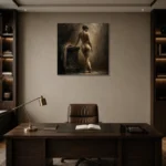 Standing Back Figure Study Classical Nude Wall Art Canvas Print displayed in a contemporary gallery-inspired room